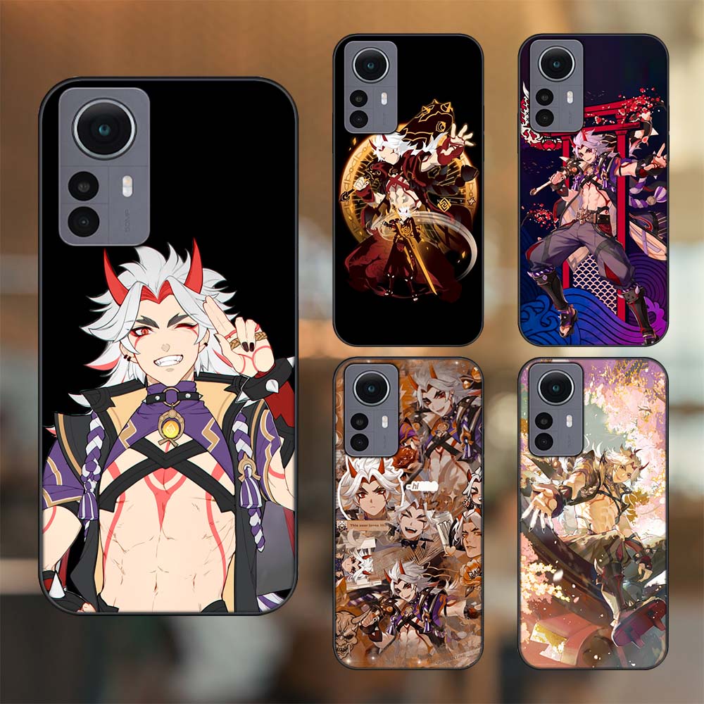 Ốp lưng Xiaomi 12 Pro 5G viền đen in hình Arataki Itto Genshin Impact