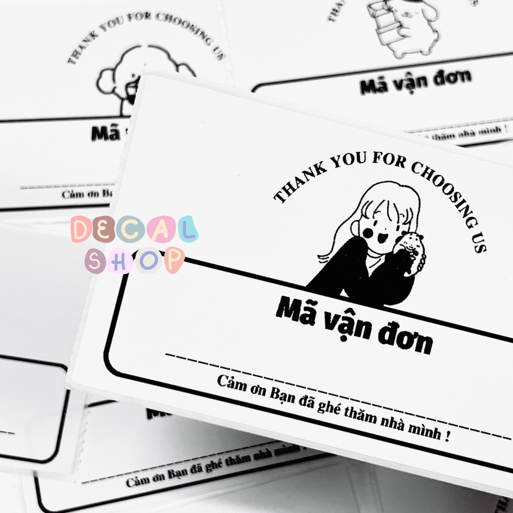 Phiếu ghi mã vận đơn có keo sẵn 7,6x13cm