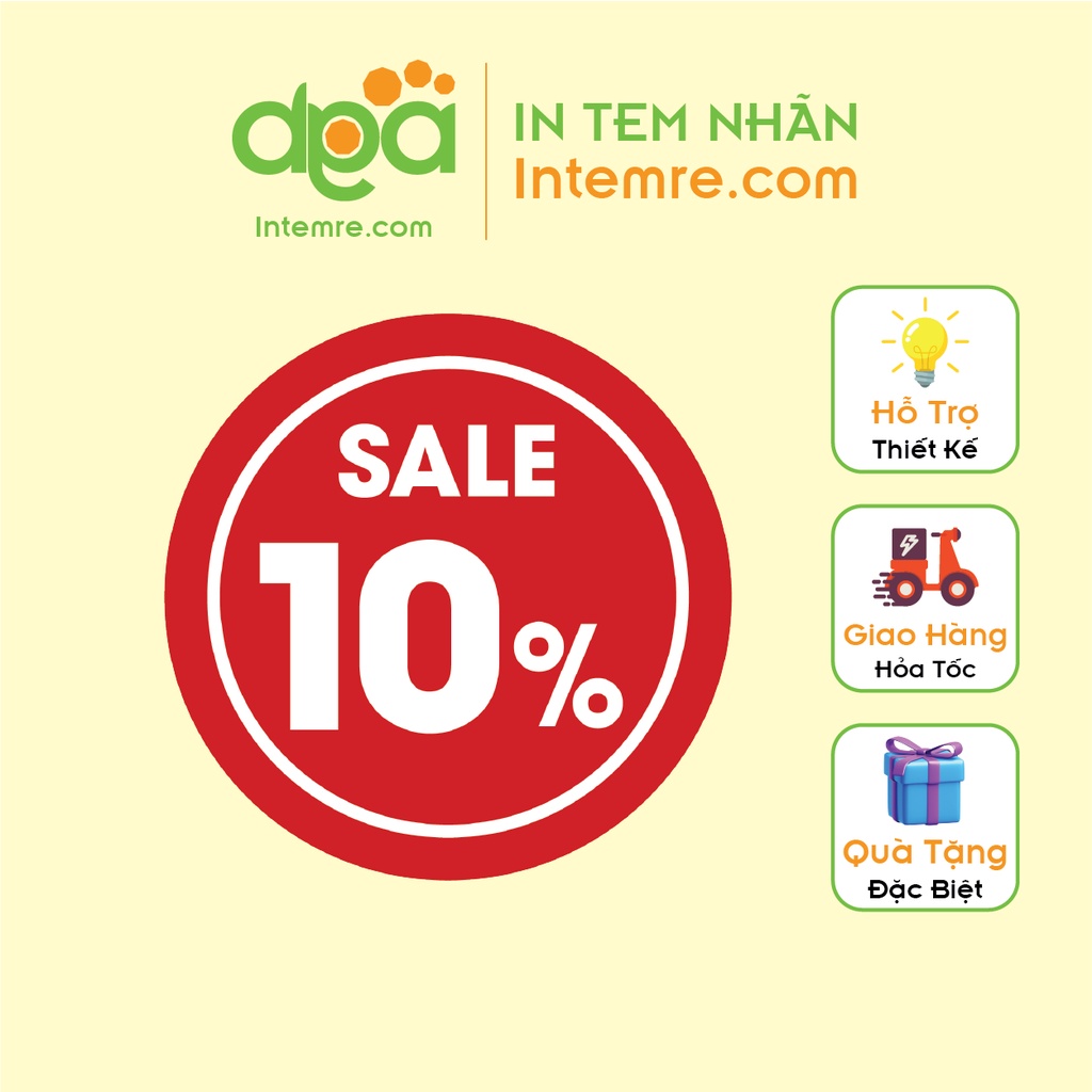 Sẵn 100 Tem Nhãn Giấy, Decal Dán Intemre.com, Giảm Giá, Khuyến Mãi Sale - Kt: 3cm