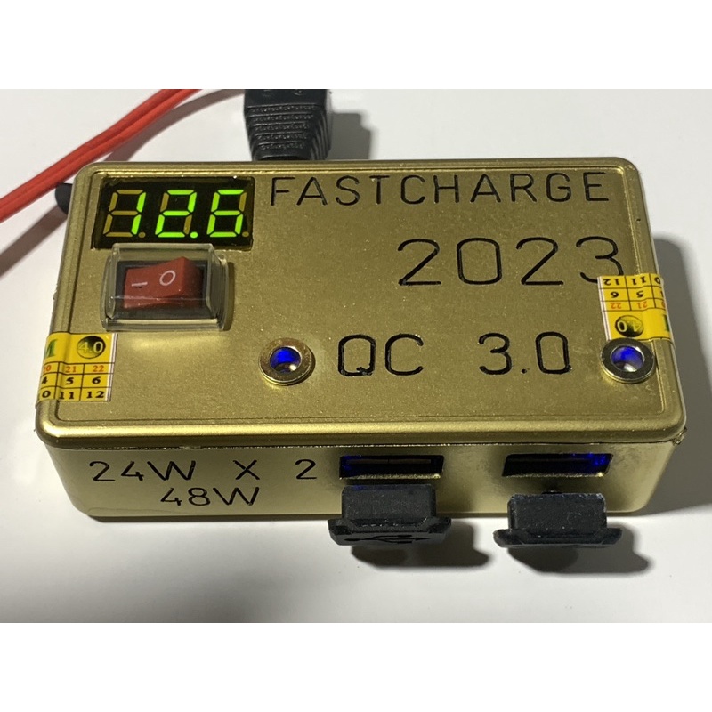 Sạc điện thoại trên xe máy sạc nhanh QC 3.0 48W -Pd54W, 2 cổng sạc dòng xã 5V3A, 9V3A,12v1.5a, 12V2A