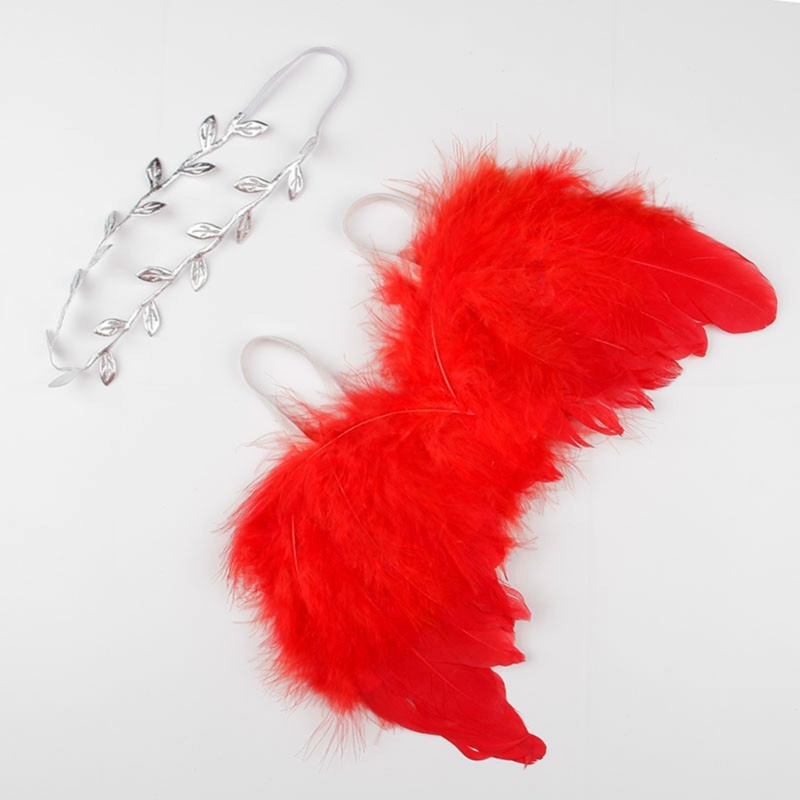 Bộ Trang Phục Lá Cây Màu Trắng Kèm Băng Đô Dùng Làm Đạo Cụ Chụp Ảnh Cho Bé Gái