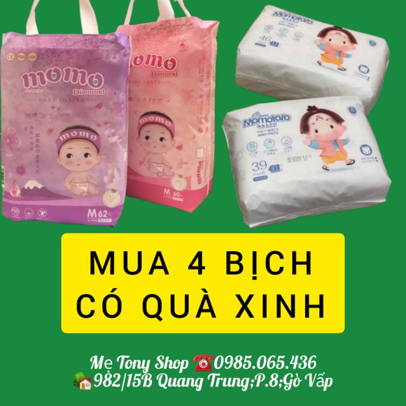 Mua 4-Tặng NƯỚCGIẶT thơmBỉm Tã Dán Quần MomoTARO Momo DIAMOND Momo NATURE