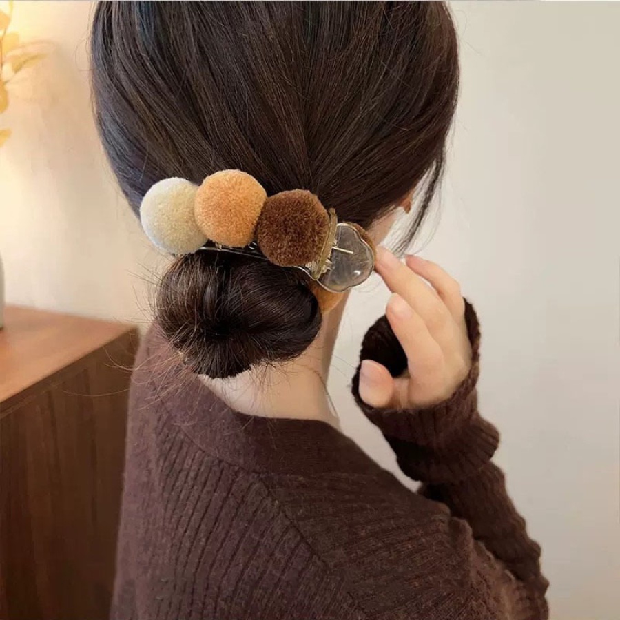 Kẹp Tóc Đuôi Ngựa Bằng Nhựa Nhiều Màu Sắc Phong Cách Hàn Quốc Dành Cho Nữ