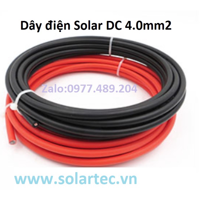 Dây điện DC 4mm chuyên dụng cho điện năng lượng mặt trời - cuộn 5m, 10m