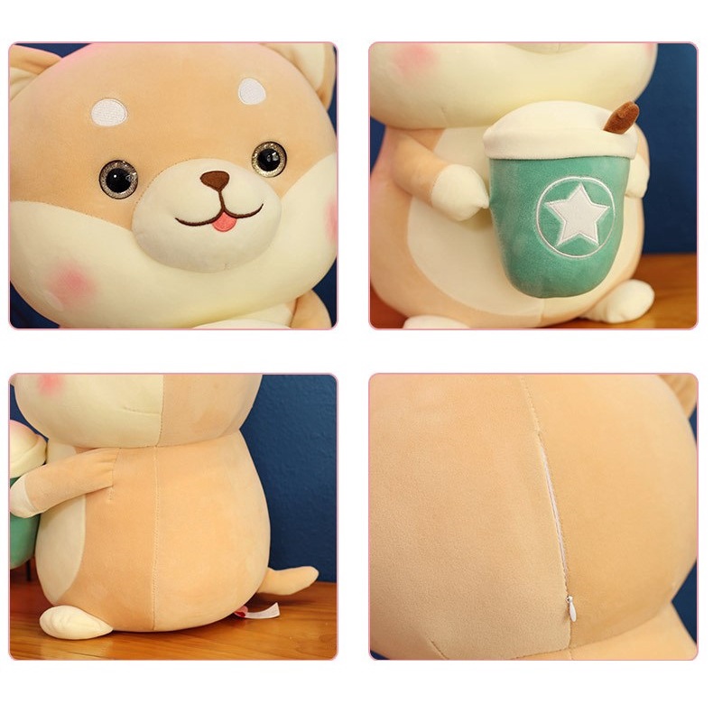 Gấu bông Chó Shiba trà sữa 50 cm cực dễ thương - Cún trà sữa - Chó nhồi bông - Thú nhồi bông nhập khẩu - Gấu bông giá rẻ