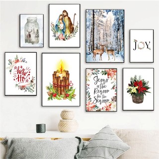 Tranh Vải Bạt Treo Tường Trang Trí Giáng Sinh