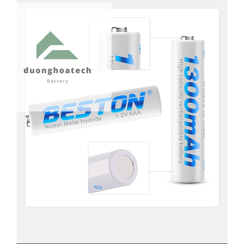 Combo 4 Viên Pin Sạc BESTON AAA 1300mAh 1.2V - HÀNG CÔNG TY CHÍNH HÃNG