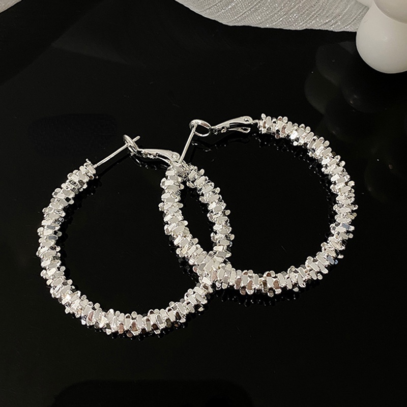 Khuyên Tai Kim Bạc Đính Đá Zircon Kiểu Hình Học Cá Tính Hợp Thời Trang Phong Cách Mới JP5