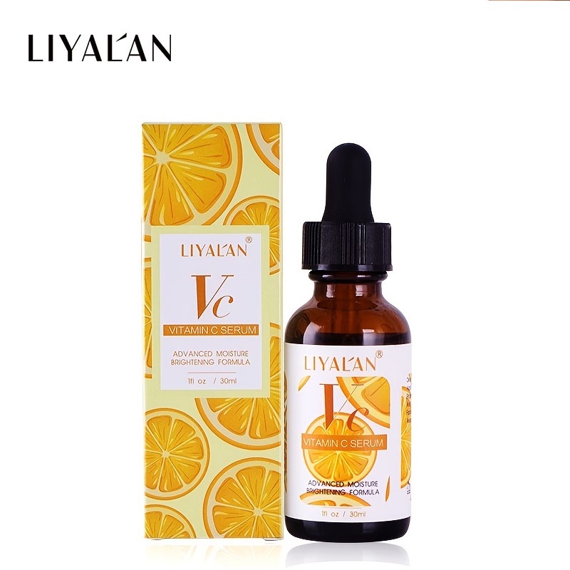 Serum LIYALAN vitamin C dưỡng ẩm làm trắng da se khít lỗ chân lông loại bỏ tàn nhang chống lão hóa chuyên dụng 30ml