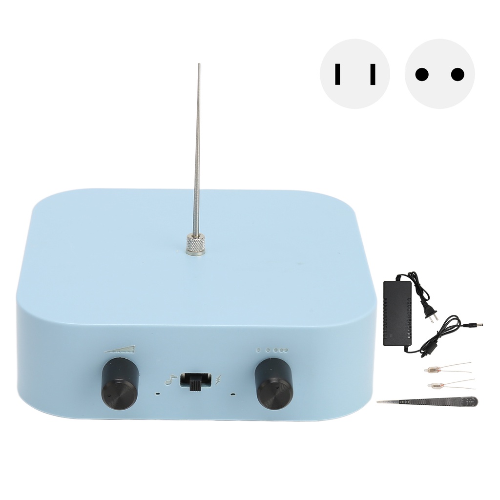 Dressit Music Tesla Coil 2 Modes Bluetooth Plasma Speaker Wireless Power Transmission Desktop Mini Toy Haze Blue 100‑240V