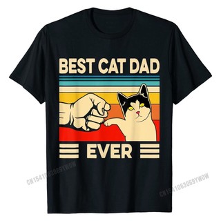 Best cat dad ever t-shirt funny cat daddy day gift t-shirt thời trang gia đình top cotton tops tees for men design in short sleeve oversize loose t-shirt