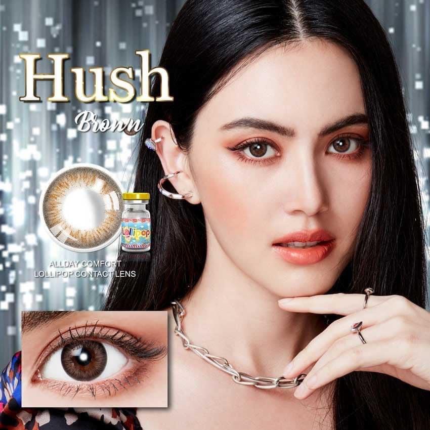 Lens mắt kính áp tròng Hàn Quốc L68 Hush Brown giãn nhẹ ( mẫu video hướng dẫn đeo lens ko phải là sản phẩm bán).