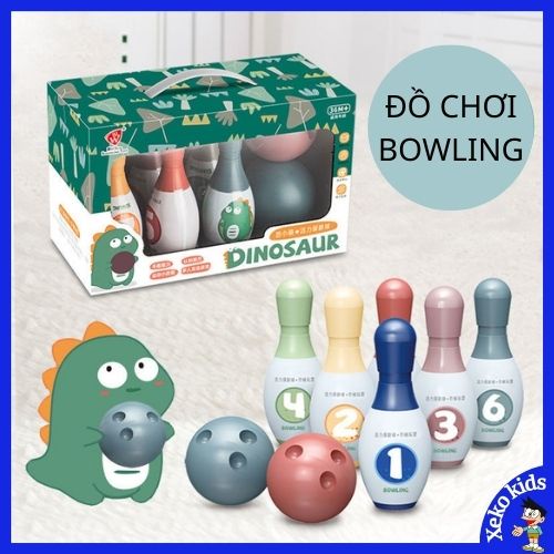 Đồ chơi vận động ném bóng bowling hình khủng long, phát triển trí tuệ cho trẻ em, trẻ con, bé trai, bé gái 2 3 4 5 tuổi