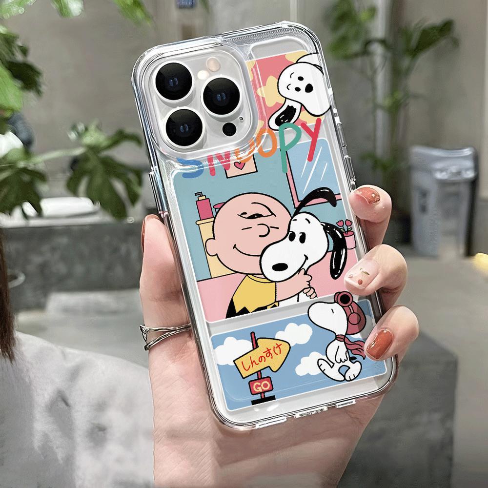 Ốp Điện Thoại Trong Suốt In Hình Snoopy Cho iphone 14promax 13 12 11 7Plus 7 8 X XS Max