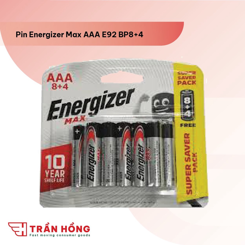 Pin AAA Energizer Alkaline Max - Pin Tiểu E92 Vỉ 8 + 4