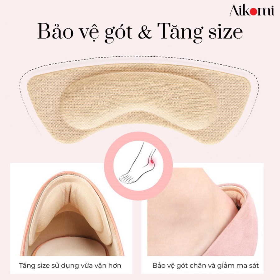 Cặp lót gót bàn chân mềm mại chống rộng giày, chống trầy xước gót bàn chân Aikomi (LGCGC12)