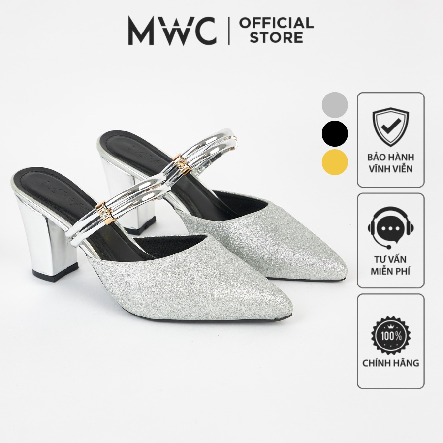 Giày MWC 3540 - Giày Cao Gót Đế Vuông 5cm, Cao Gót Mũi Nhọn, Cao Gót Quai Hậu Sang Trọng
