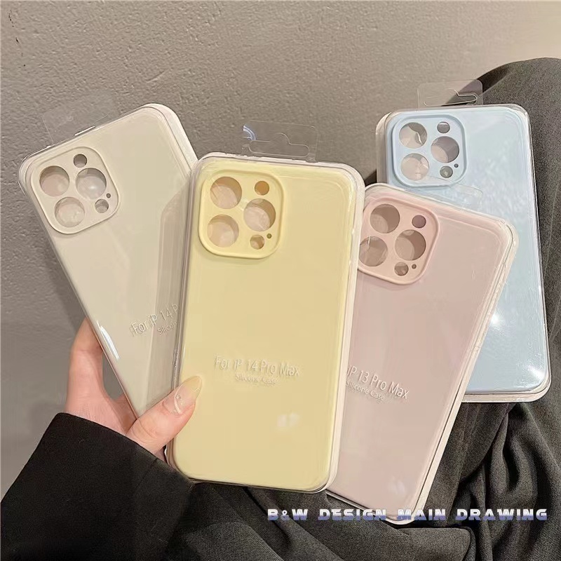 Ốp Điện Thoại Silicon Màu Sắc Ngọt Ngào Thời Trang Chống Sốc Cho iPhone 14 13 12 11 Pro MAX XR IX XS MAX 7 8 Plus