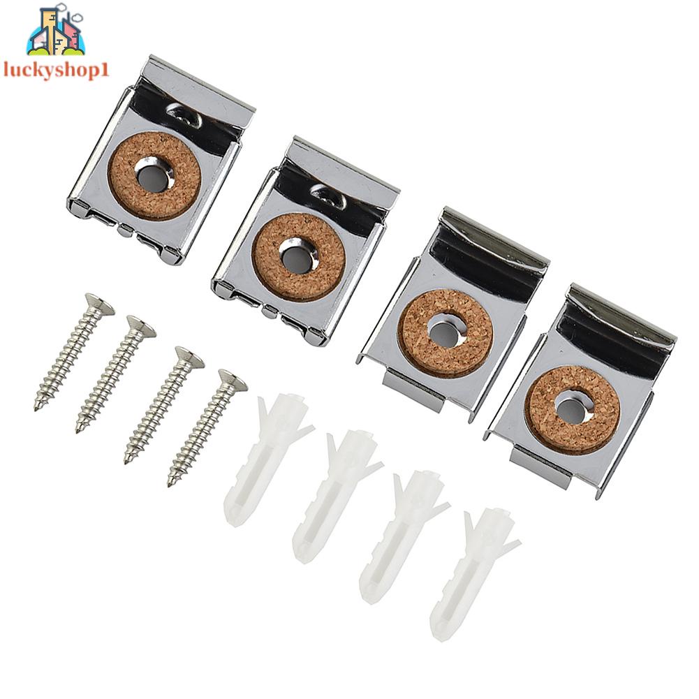 1 Bộ Kẹp Cố Định Gắn Tường Không Khung Bằng Chrome
