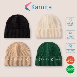 Mũ len beanie cao cấp kamita vải len xịn không bị xù thời trang hàn quốc, nón len đẹp unisex nam nữ 2022 mùa đông ml13