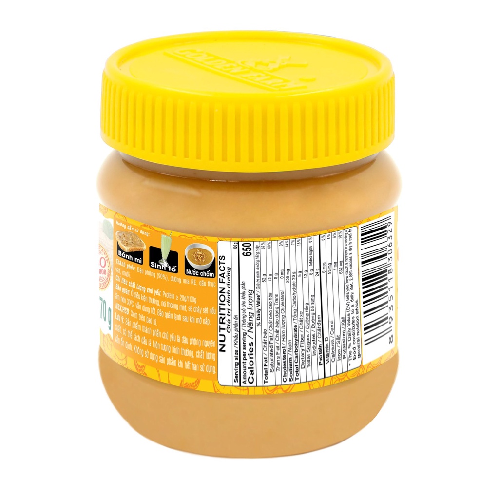 Bơ đậu phộng hạt Golden Farm hũ 170g - 340g - 510g