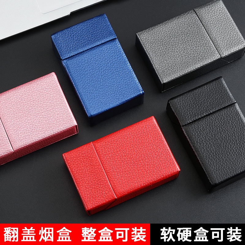 Hộp Da Đựng Thuốc Lá Nắp Gập Có Khóa Nam Châm Cao Cấp 20 Điếu Thuốc Lá