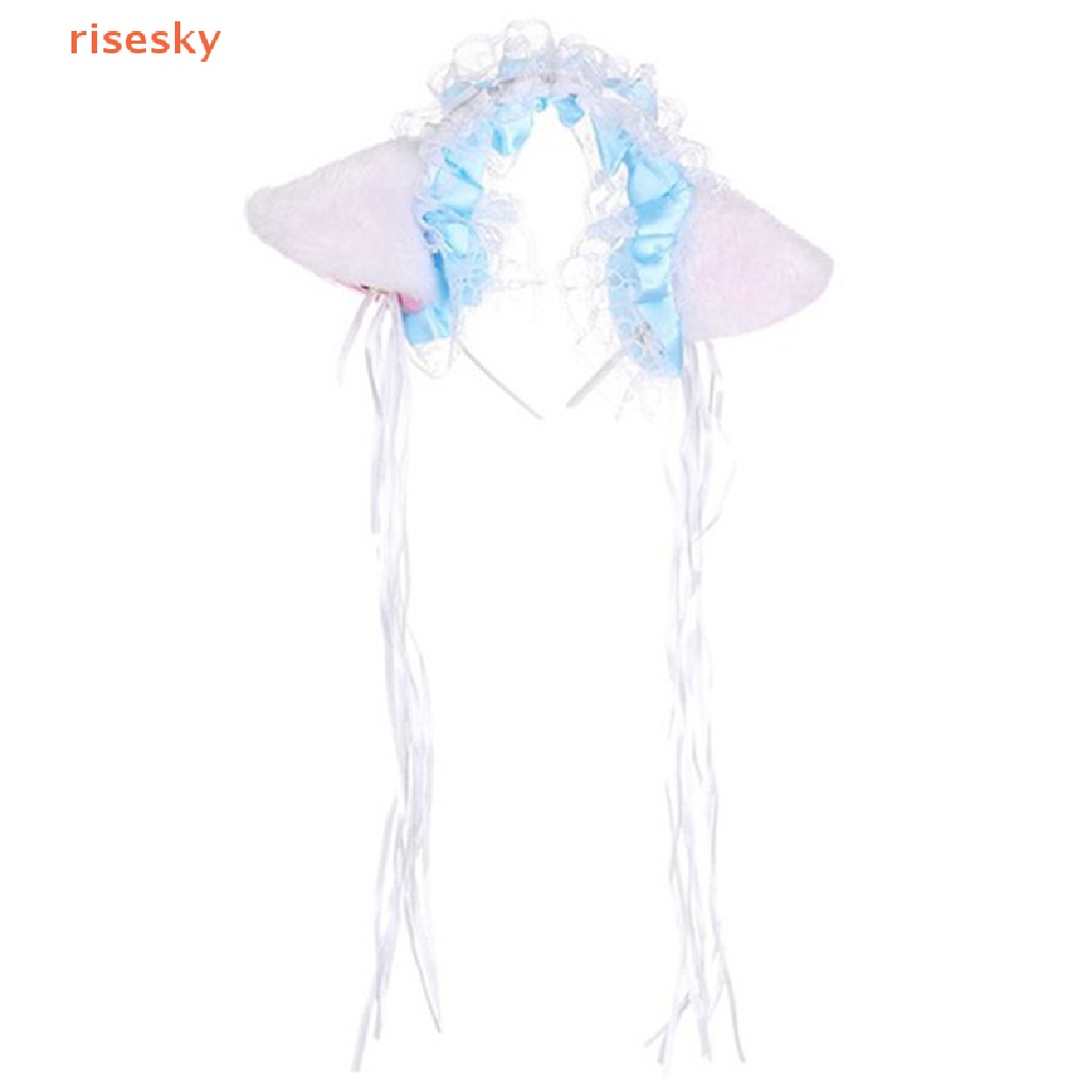 Băng Đô Tai Mèo Phối Ren Và Chuông Hóa Trang Cho Nữ