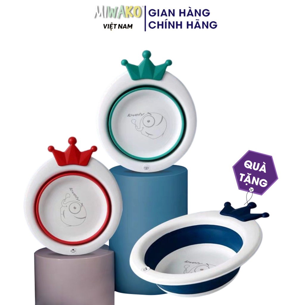 [Quà tặng] Chậu rửa mặt gấp gọn silicon hình vương miện, hình con ong cho bé - Miwako Việt Nam