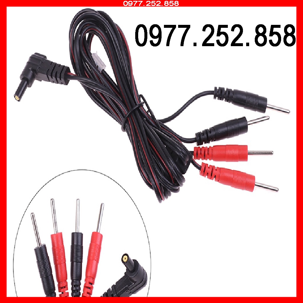 dây massage điện xung đầu ghim jack 2.35mm chia 4