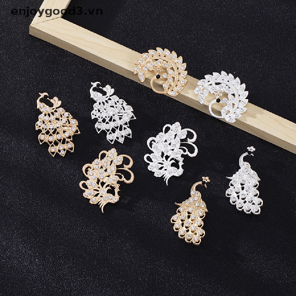 Ghim Cài Áo Hình Chim Công Đính Đá Thời Trang Cho Nữ