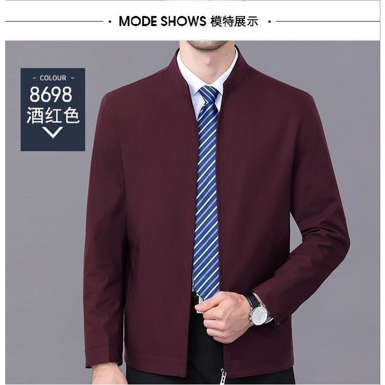 Áo Khoác Cao Cấp Phong Cách Phương Tây Thời Trang Xuân Thu Mới Cho Nam Trung Niên