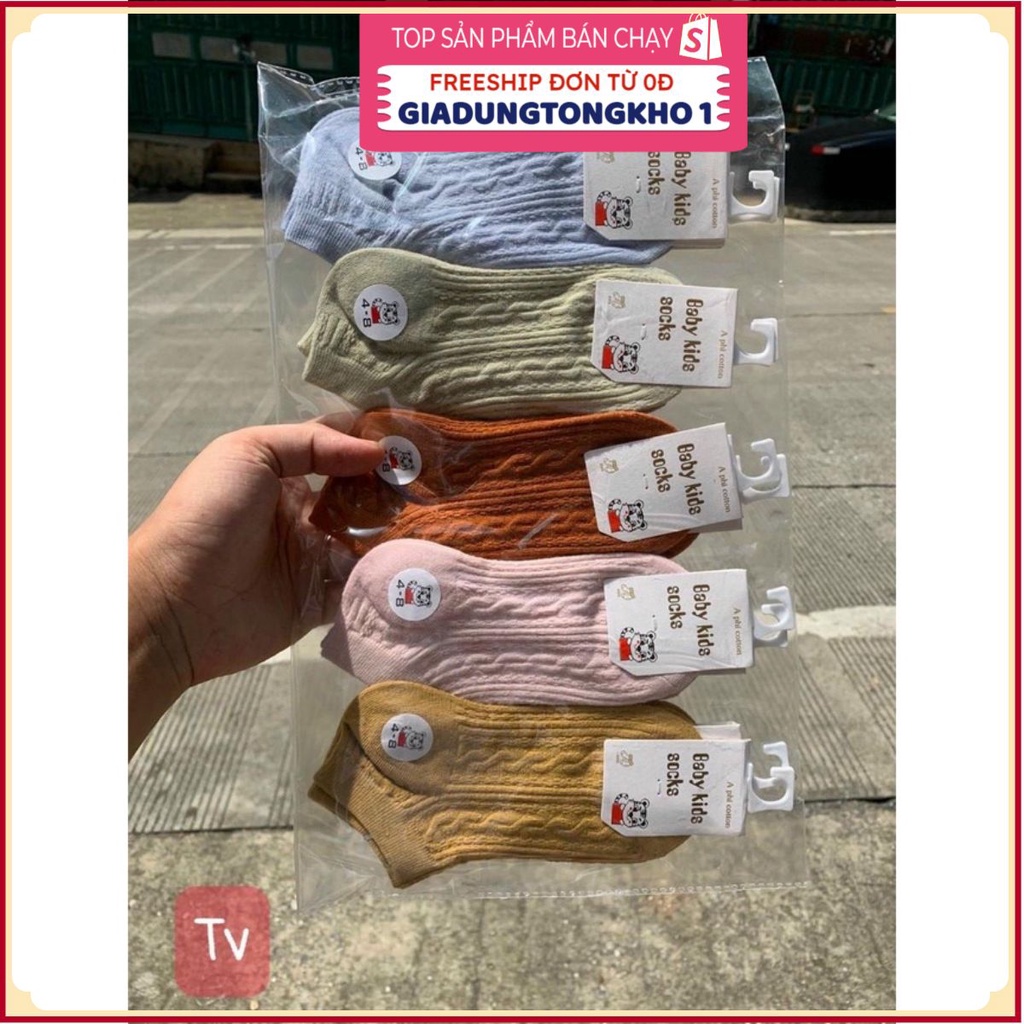 Set 10 Đôi Tất Len Gân Vintage Cho Bé Giá Rẻ