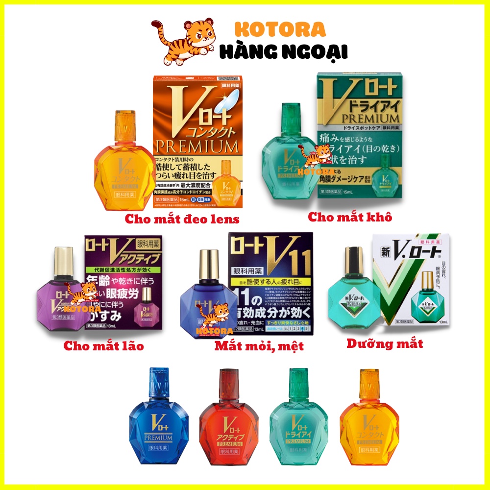 Nước Nhỏ Mắt Rohto V, V Premium Nhật Bản bảo vệ và phục hồi mắt giúp mắt sáng khỏe