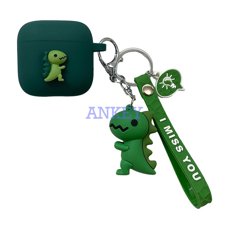 JBL TUNE FLEX / 225 220 215 / Tour Pro Plus / CLUB PRO+ Case Cute Dinosaur Cartoon Earaphone case funny dinosaur Silicone Protect hearphone box cover with keychain Accessories