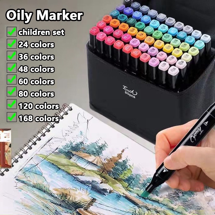 Bút màu Marker Touch Cool Bộ 36/60/80 / họa cụ tô màu dạ vẽ tranh anime