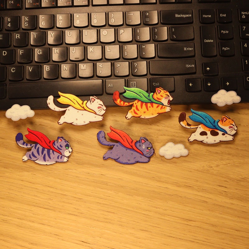 Miếng Dán Trang Trí Xe Hơi Hình Mèo Hoạt Hình Dễ Thương Bằng PVC Chống Thấm Nước