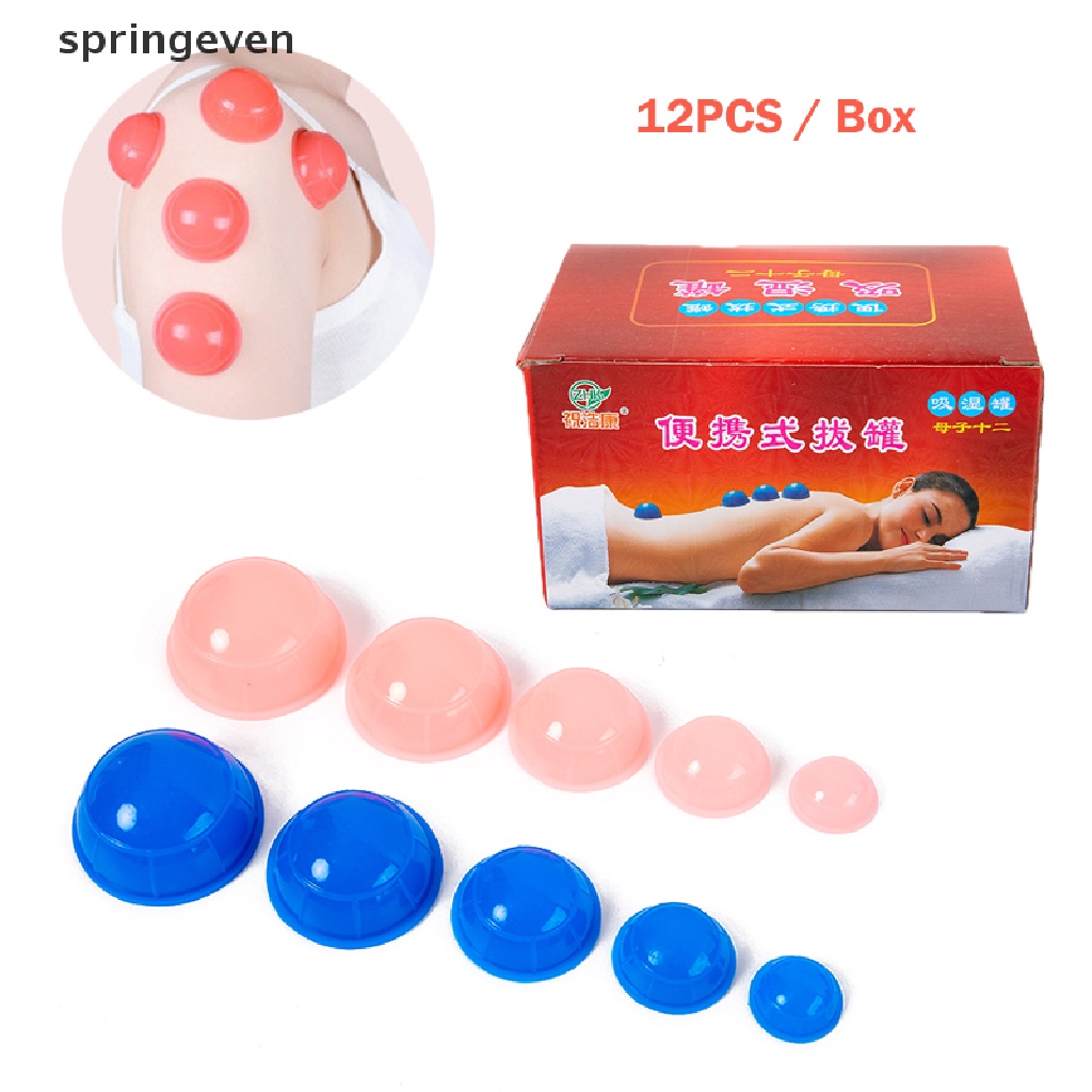 Bộ 12 Cốc Giác Hơi Mát Xa Bằng Silicone Chuyên Nghiệp