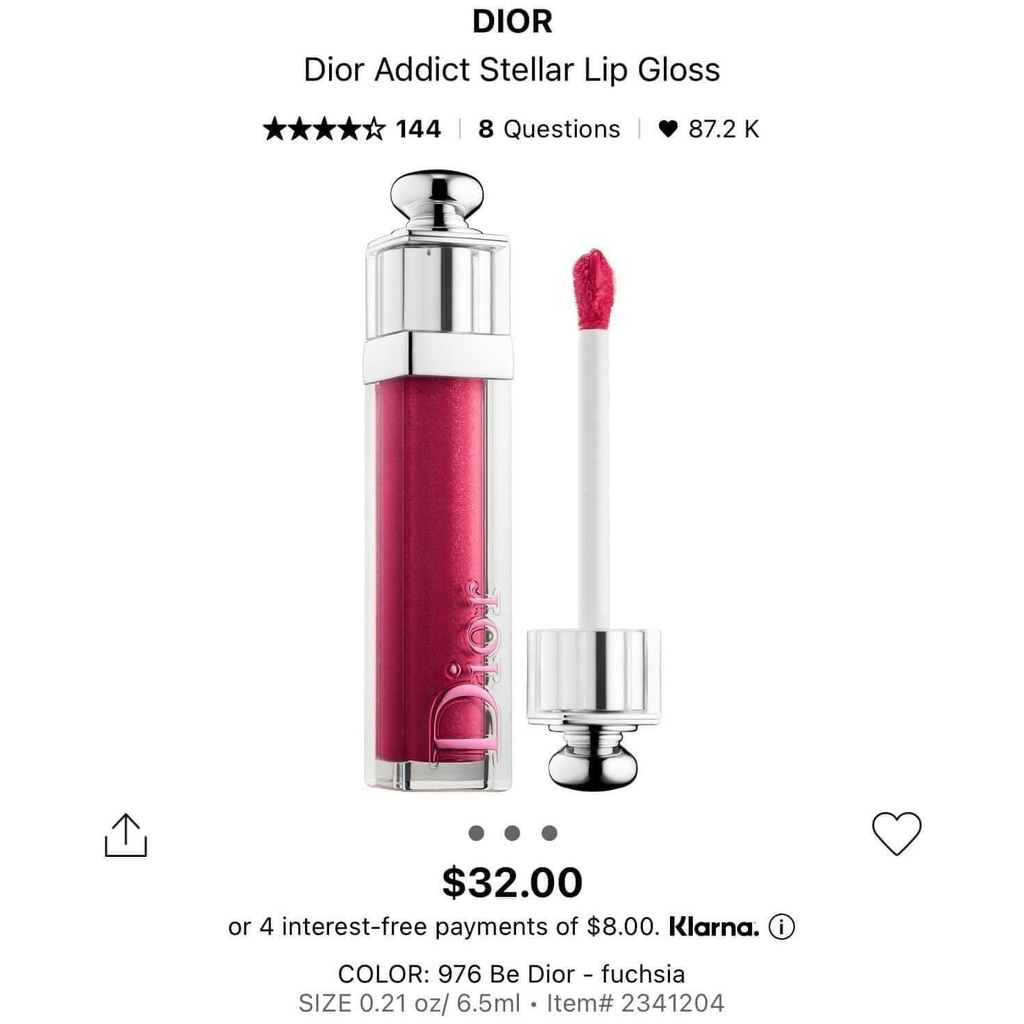 SON BÓNG GLOSS DIOR 976 fullsize đẹp lung linh Tone Hồng Fuchsia