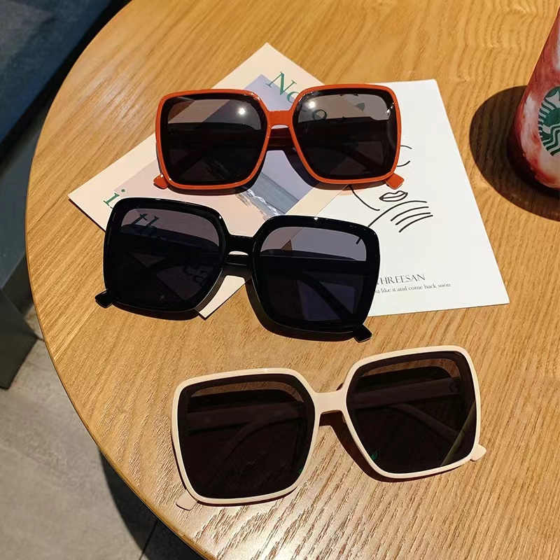 Kính Mát Gọng Lớn Màu Trơn Thời Trang Hàn Quốc Chống Tia UV Cho Nữ