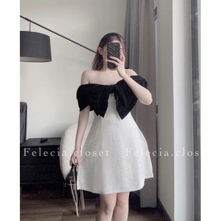 ĐẦM DẠ TRẮNG PHỐI NƠ ĐEN LƯỚI 🍂