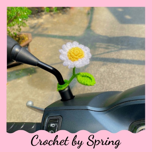BÔNG HOA LEN GẮN XE ĐÁNG IU | crochetbyspring