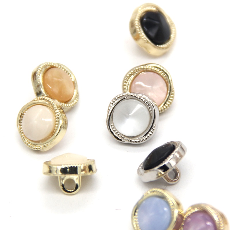 Set 10 Nút Áo Tròn Bằng Kim Loại 11mm Trang Trí Áo Sơ Mi