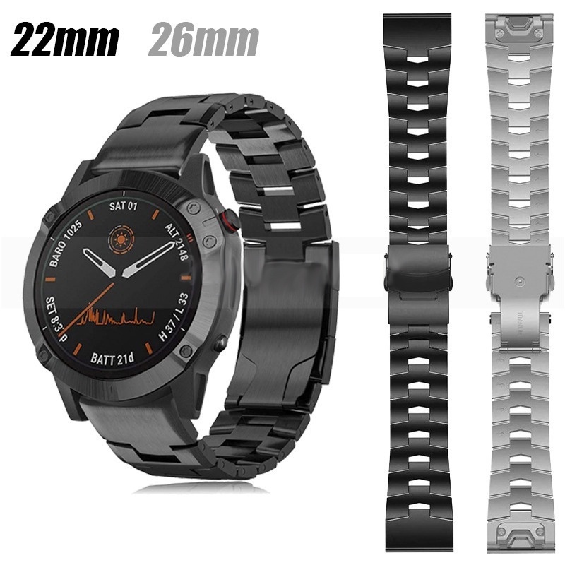 Dây Đeo Hợp Kim Titan 26mm 22mm Cho Garmin Fenix 2 3 3HR 5 5X Plus 6 6X 7 7X Pro Approach S70 S60 S62