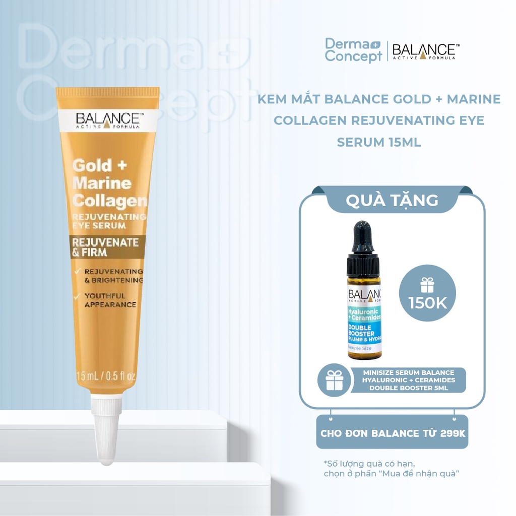 Serum Tái Tạo Và Dưỡng Da Mắt Balance Active Formula Gold Collagen Rejuvenating eye 15ml [NHẬP KHẨU CHÍNH HÃNG 100%]