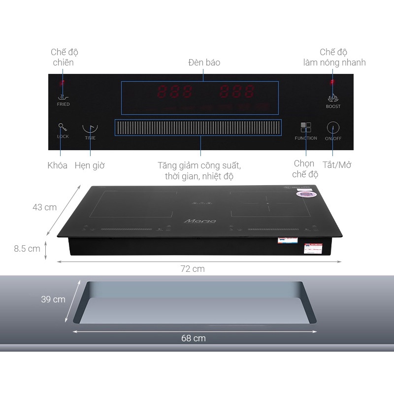 Bếp từ đôi Sunhouse Mama MMB9208DIH