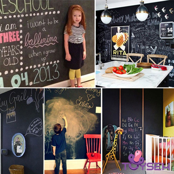 Decal giả bảng đen dán tường cho bé tập tô vẽ bảo vệ tường nhà, nhà trẻ, trường mầm non