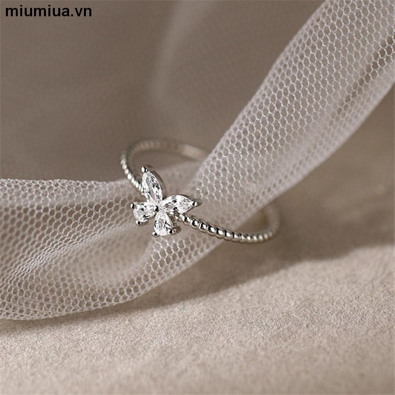 miumiuaNhẫn bướm đính đá xinh bạc 925 𝐍A nhà Tiệm nhỏ của Ryn