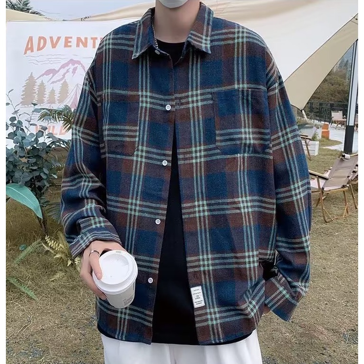 Áo Sơ Mi Dáng Rộng Cỡ Lớn Kẻ Sọc Kiểu Hàn Quốc Cá Tính Cho Nam Và Nữ