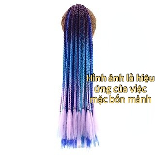 Tóc giả MISS FANCY kiểu đuôi ngaujw tết bìm nhiều màu 60cm thời trang cá tính cho nữ