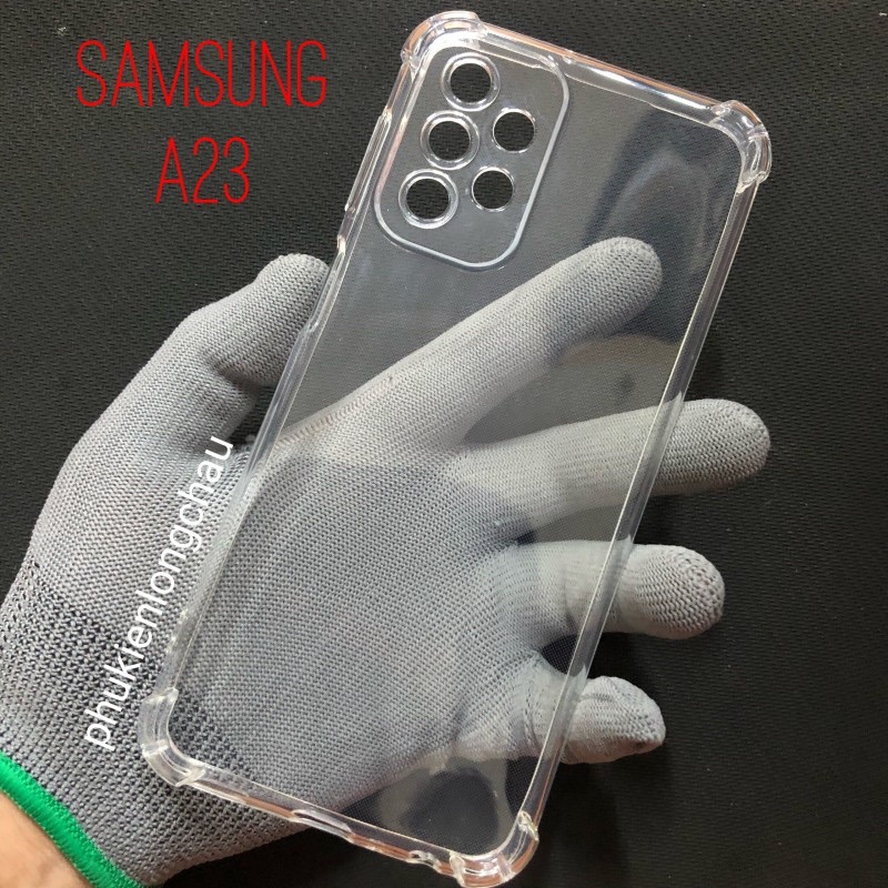 Ốp Lưng Samsung A23 4G / 5G Dẻo Trong Suốt Chống Va Đập Có Gù Bảo Vệ 4 Gốc Silicon Cao Cấp